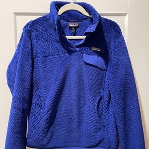 Patagonia Re-Tool Snap-T Women’s Blue Fleece Long Sleeve Pullover Size Medium